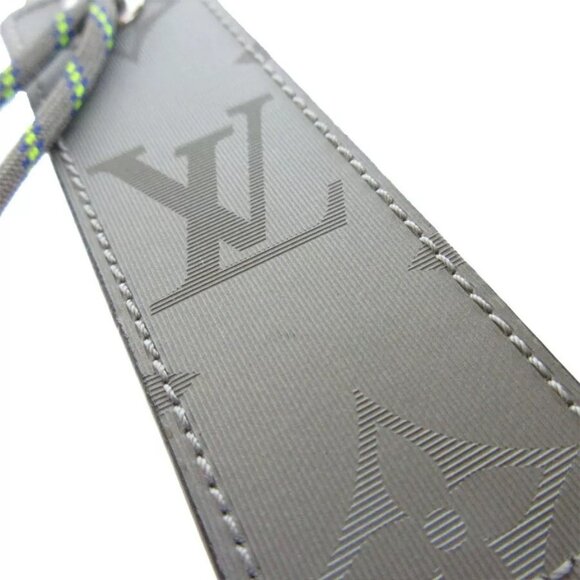 Auth LOUIS VUITTON Porte Cles Tag Monogramfluo charm gray/light gold - Picture 12 of 16